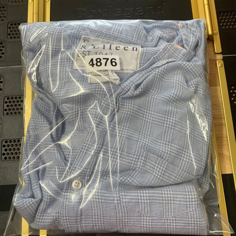 Frank & Eileen Eileen Blue Plaid Cotton Cashmere Button Up‎ Shirt Womens XS - Picture 11 of 11